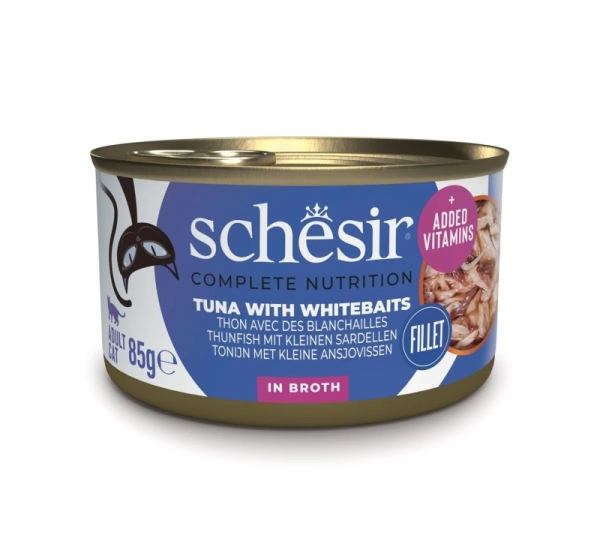 SCHESIR in cooking water Tuna with whitebait - wet cat food - 85 g