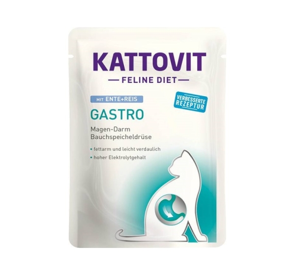 KATTOVIT Feline Diet Gastro Duck with rice - wet cat food - 85g