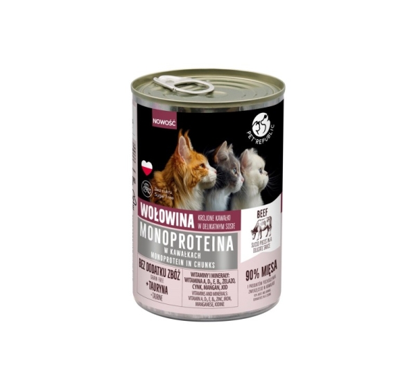 PET REPUBLIC Monoprotein Beef in sauce - wet cat food - 400g