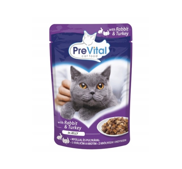 PREVITAL Turkey and rabbit in jelly - wet cat food - 100g