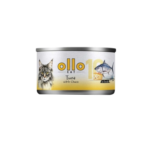 OLLO Cat nr 10 Tuna & Cheese in broth - wet cat food - 70g