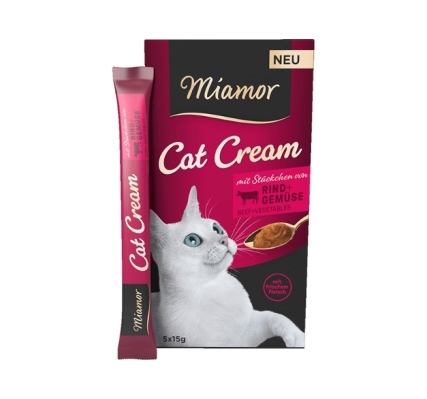 MIAMOR Cat Cream Beef - cat treats - 5x15g