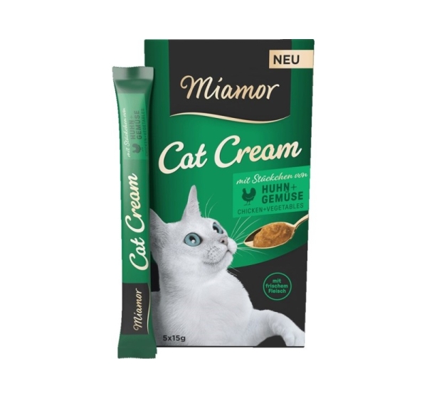 MIAMOR Cat Cream Chicken with vegetables - cat treats - 5x15g