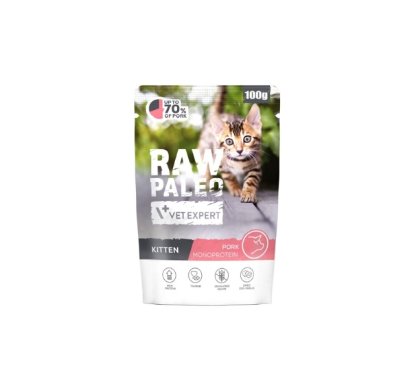 VETEXPERT Raw Paleo Kitten Pork - wet cat food - 100g