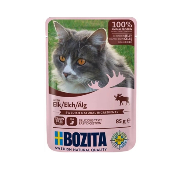 BOZITA Elk Chunks in jelly - wet cat food - 85g