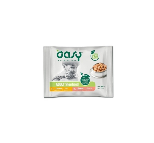 OASY Chunks in gravy Multipack Sterilized selection - wet cat food - 4x85g