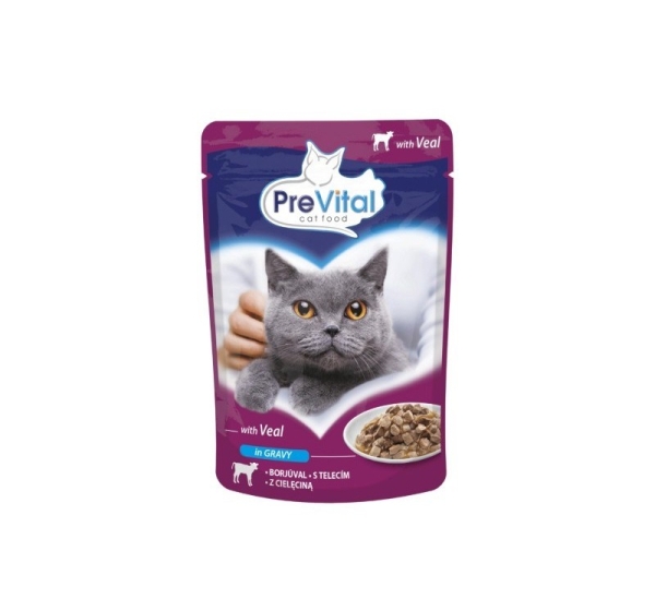 PREVITAL Veal in gravy - wet cat food - 100g