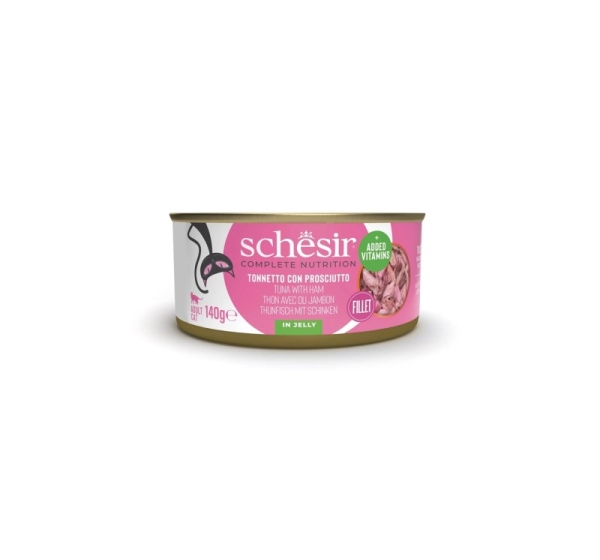 SCHESIR Tuna with ham in broth - wet cat food - 140g