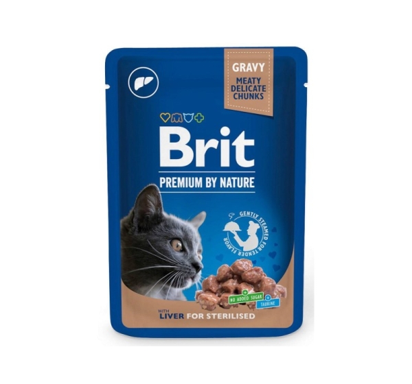 BRIT Premium Cat Liver Sterilised - wet cat food - 100g