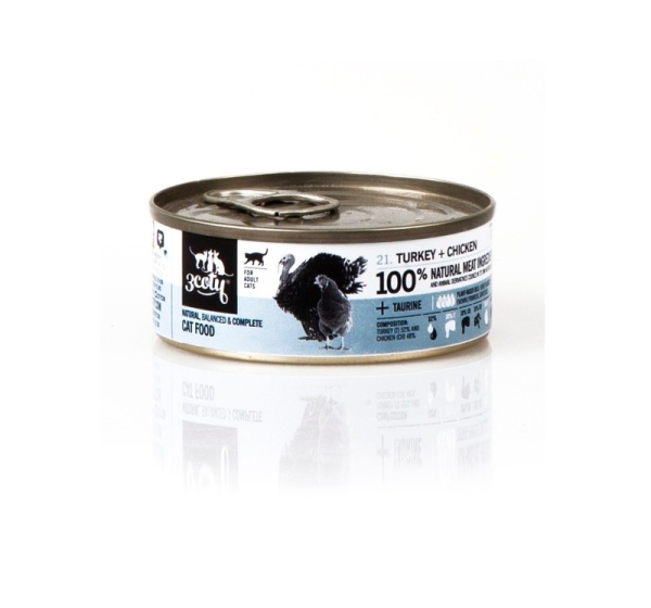 3COTY Turkey with chicken - wet cat food - 80g