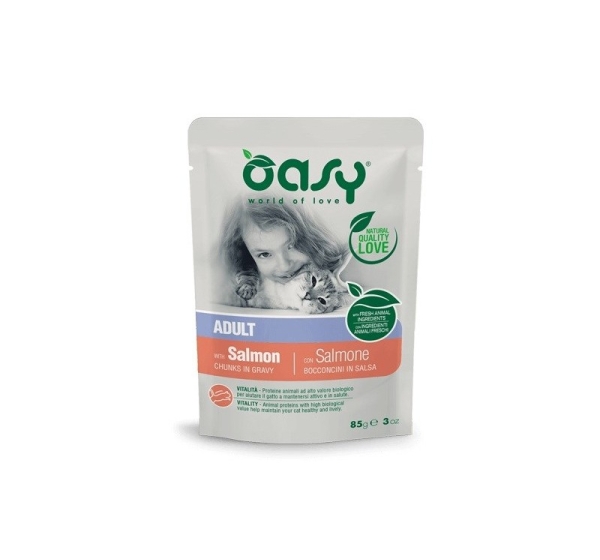OASY Chunks in gravy Salmon - wet cat food - 85g