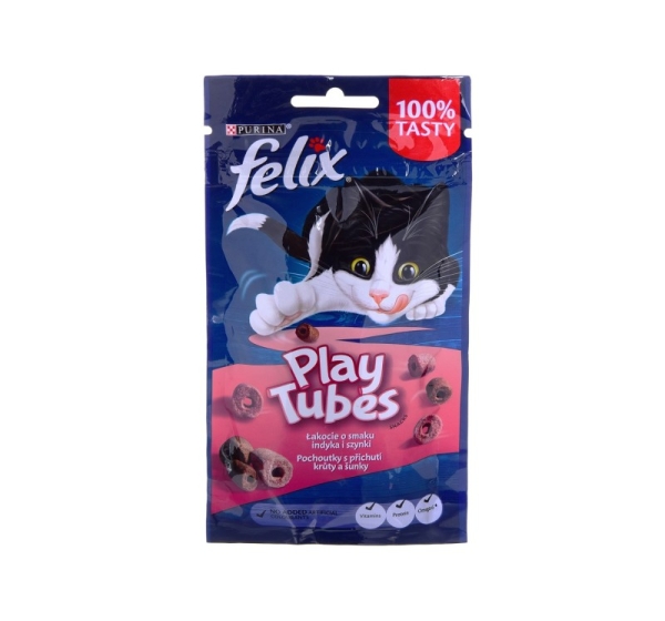 FELIX Play Tubes Turkey, Ham - dry cat food - 50 g