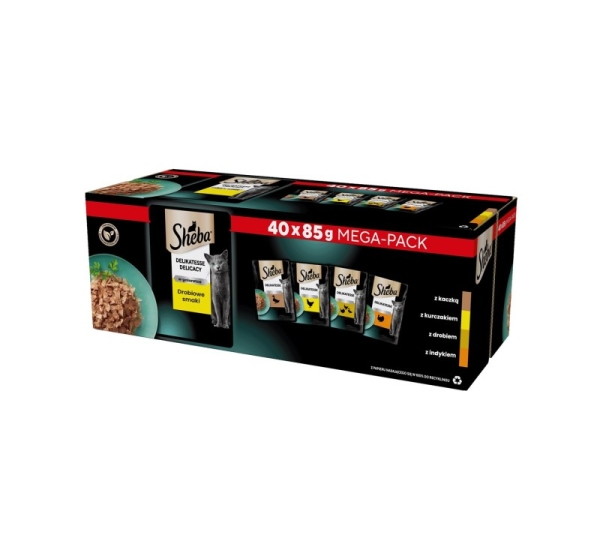 SHEBA Delicacy Drobiowe Smaki w galaretce - mokra karma dla kota - 40x85 g