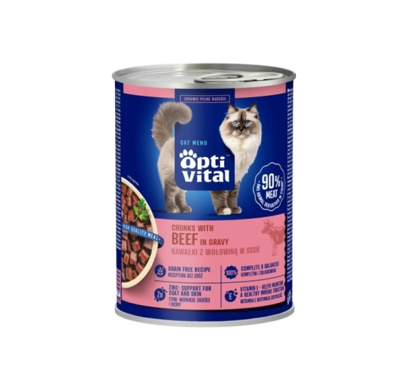OPTIVITAL Beef in gravy - wet cat food - 415g