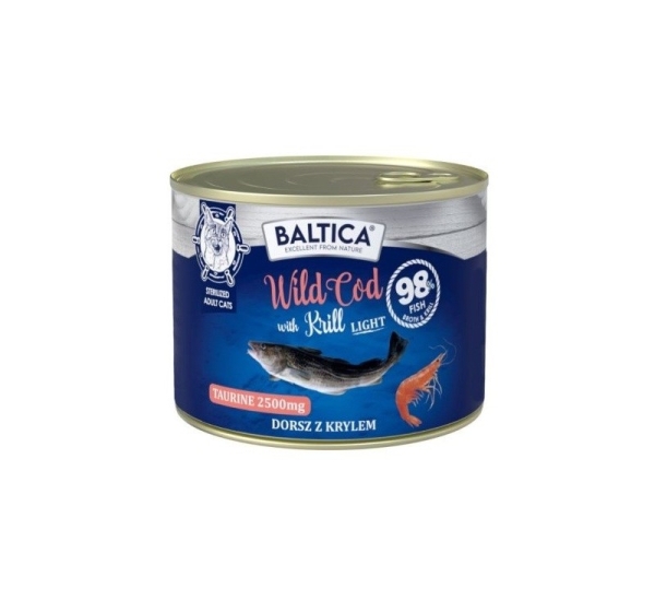 BALTICA Excellent Wild cod with krill Light - wet cat food - 185g