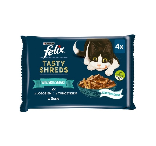 FELIX Tasty Shreds with salmon and tuna - 4x 80g