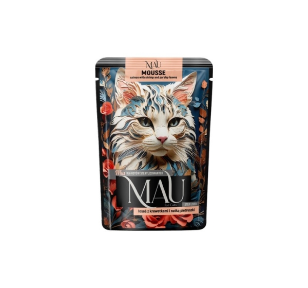 MAU Mousse Sterilised Salmon with shrimp and parsley - wet cat food - 85g