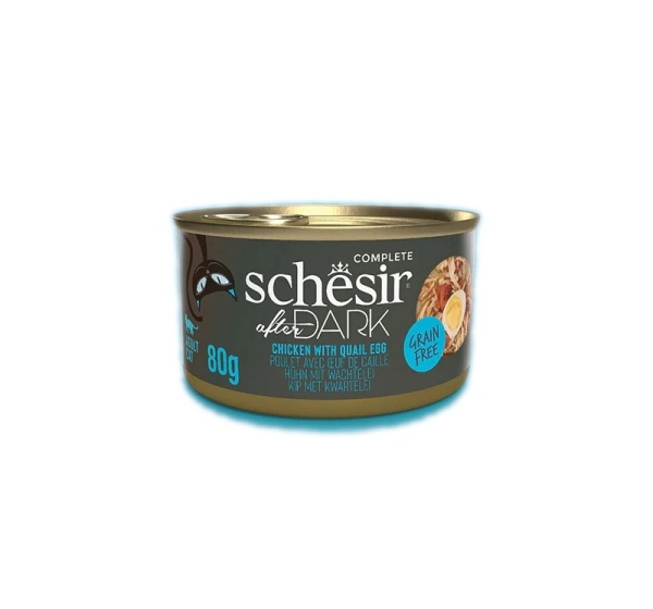 SCHESIR After Dark Chicken fillet with quail egg in broth - wet cat food - 80g