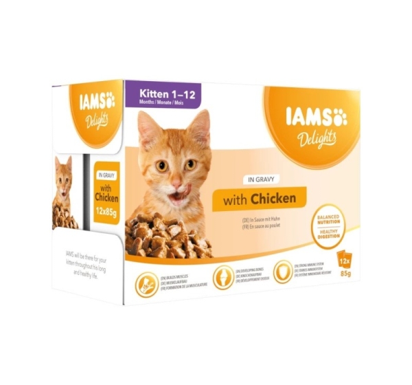 IAMS Delights Kitten Chicken in gravy - wet cat food - 12 x 85g