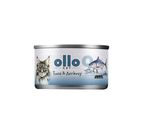 OLLO Cat nr 9 Tuna & Anchovy in broth - wet cat food - 70g