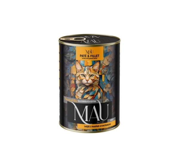 MAU Pate and Fillet Turkey with peanut butter - wet cat food - 400g