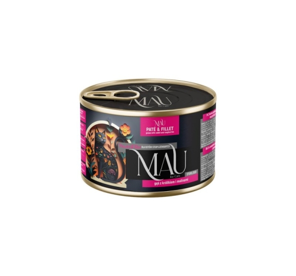 MAU Pate and Fillet Sterilised Goose with rabbit and raspberries - wet cat food - 185g