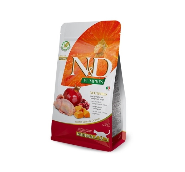 FARMINA Pumpkin N&D Neutered Quail - dry cat food - 5kg