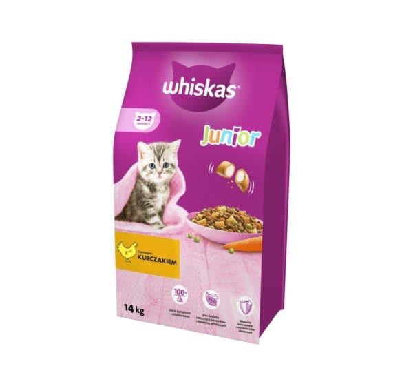 WHISKAS Junior with chicken - dry cat food - 14kg