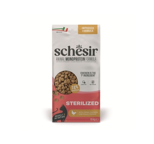 SCHESIR Animal Mono Protein Formula Sterilized chicken – dry cat food – 10 kg