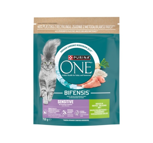 PURINA One Bifensis Sensitive Rich in turkey - dry cat food - 750g