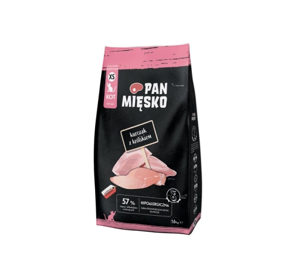 PAN MIĘSKO Chicken with rabbit XS - dry cat food - 1,6kg