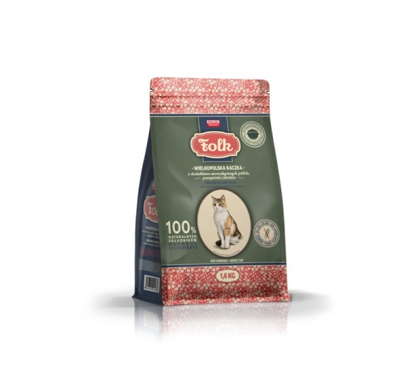 FOLK Greater Poland duck with apples, quail and herring - dry cat food - 1,6kg