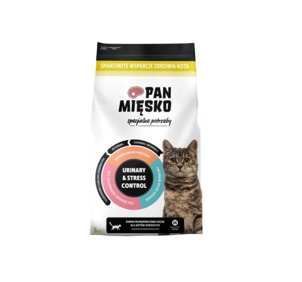 PAN MIĘSKO Urinary & Stress Control Turkey - dry cat food - 3kg