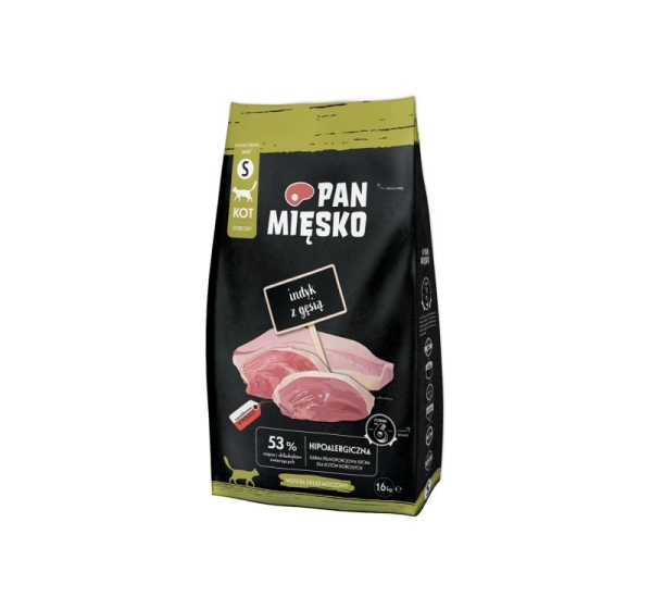 PAN MIĘSKO Turkey with goose S - dry cat food - 1,6kg