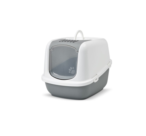 SAVIC Nestor Jumbo White-Grey – covered cat litter box – 66.5x48.5x46.5 cm – 1 pc.