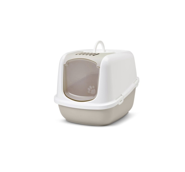 SAVIC Nestor Jumbo White - Coffee - covered cat litter box - 66.5x48.5x46.5 cm - 1 pc.