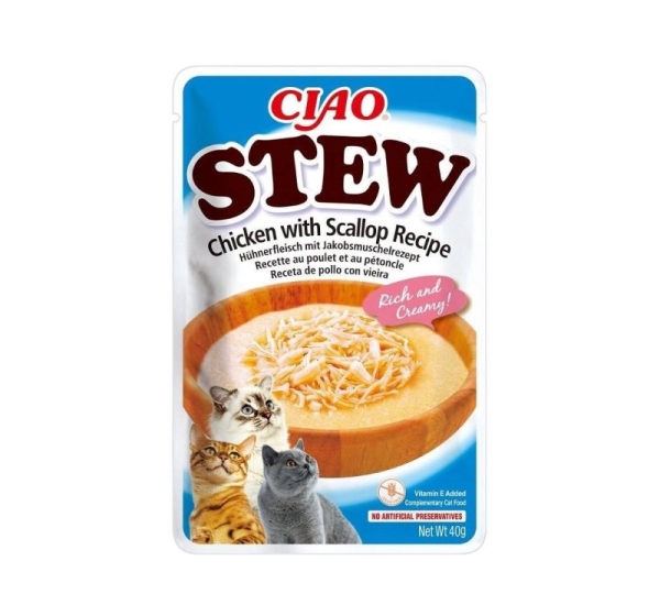 INABA Ciao Stew Chicken & Scallop - cat treats - 40g