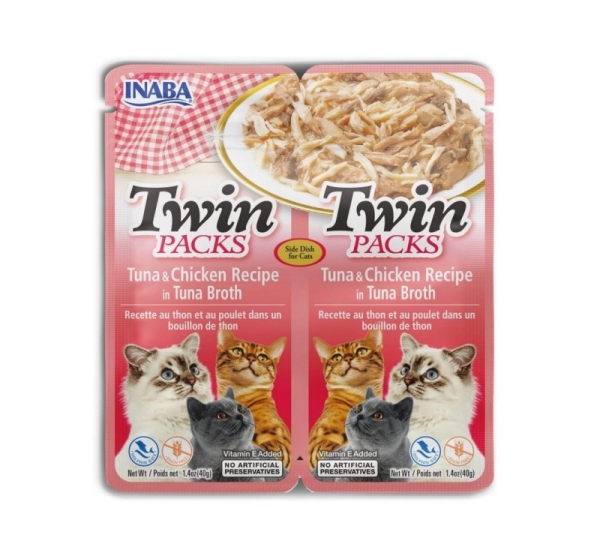 INABA CAT Twin Tuna with Chicken in Broth – cat treat – 2x40g