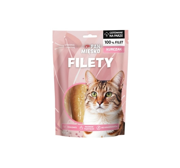 PAN MIĘSKO Chicken fillets - cat treats - 100g