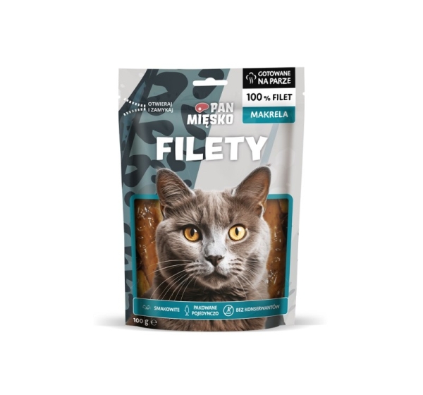 PAN MIĘSKO Mackerel fillets - cat treats - 100g
