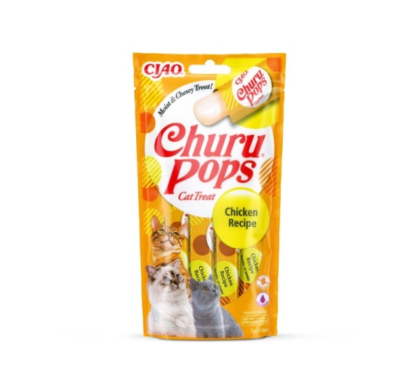 INABA Churu Pops Chicken - cat treats - 4x15 g
