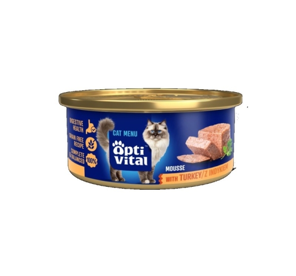OPTIVITAL Fluffy mousse with turkey - wet cat food - 85g