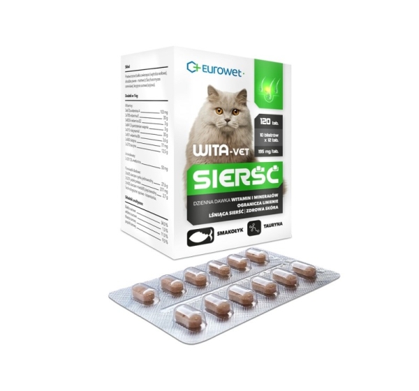EUROWET Wita-Vet Coat - supplements for cats - 120 tablets