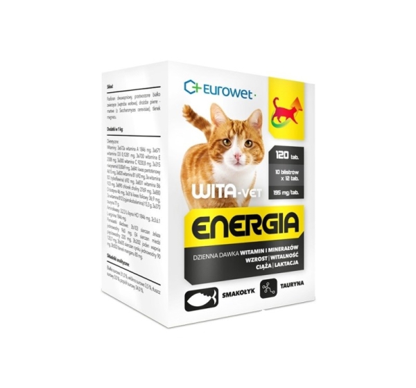 EUROWET Wita-Vet Energia - supplements for cats - 120 tablets