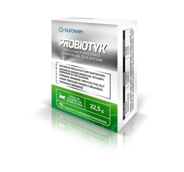 EUROWET Probiotic - dietary supplements for cats - 15x1,5g