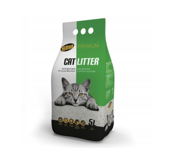 HILTON Premium White Bentonite with Aloe Vera Scent - Cat Litter - 5l