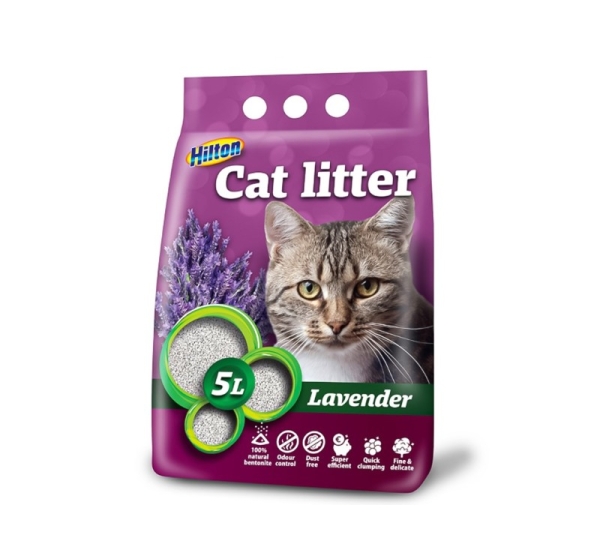 HILTON bentonite lavender clumping cat litter - 5 l