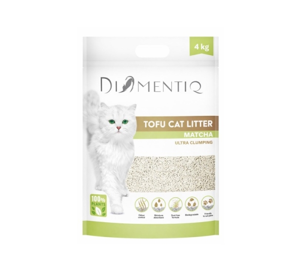 DIAMENTIQ Tofu Matcha Ultra clumping - plant-based litter - 4kg