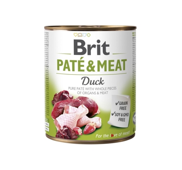 BRIT Paté & Meat with Duck - wet dog food - 800g