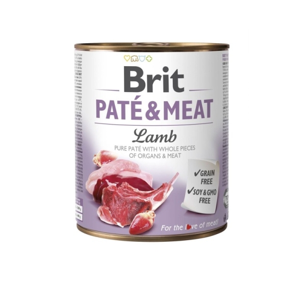 BRIT Paté & Meat with lamb - wet dog food - 800g